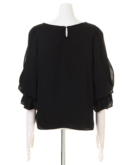 INGNI（イング） デザインスリーブ7分袖TOPS ｸﾛ