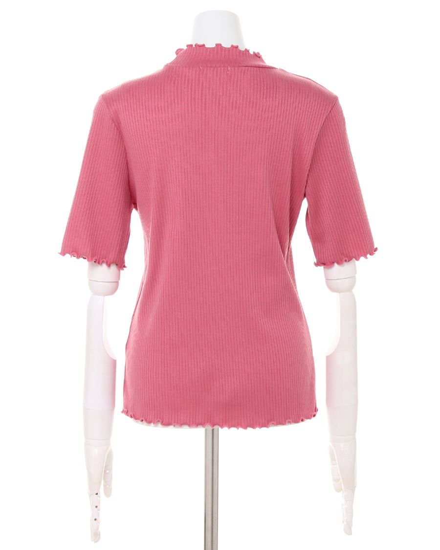 ひでメロー ビジュー付きメローリブハイネック／トップス｜allamanda