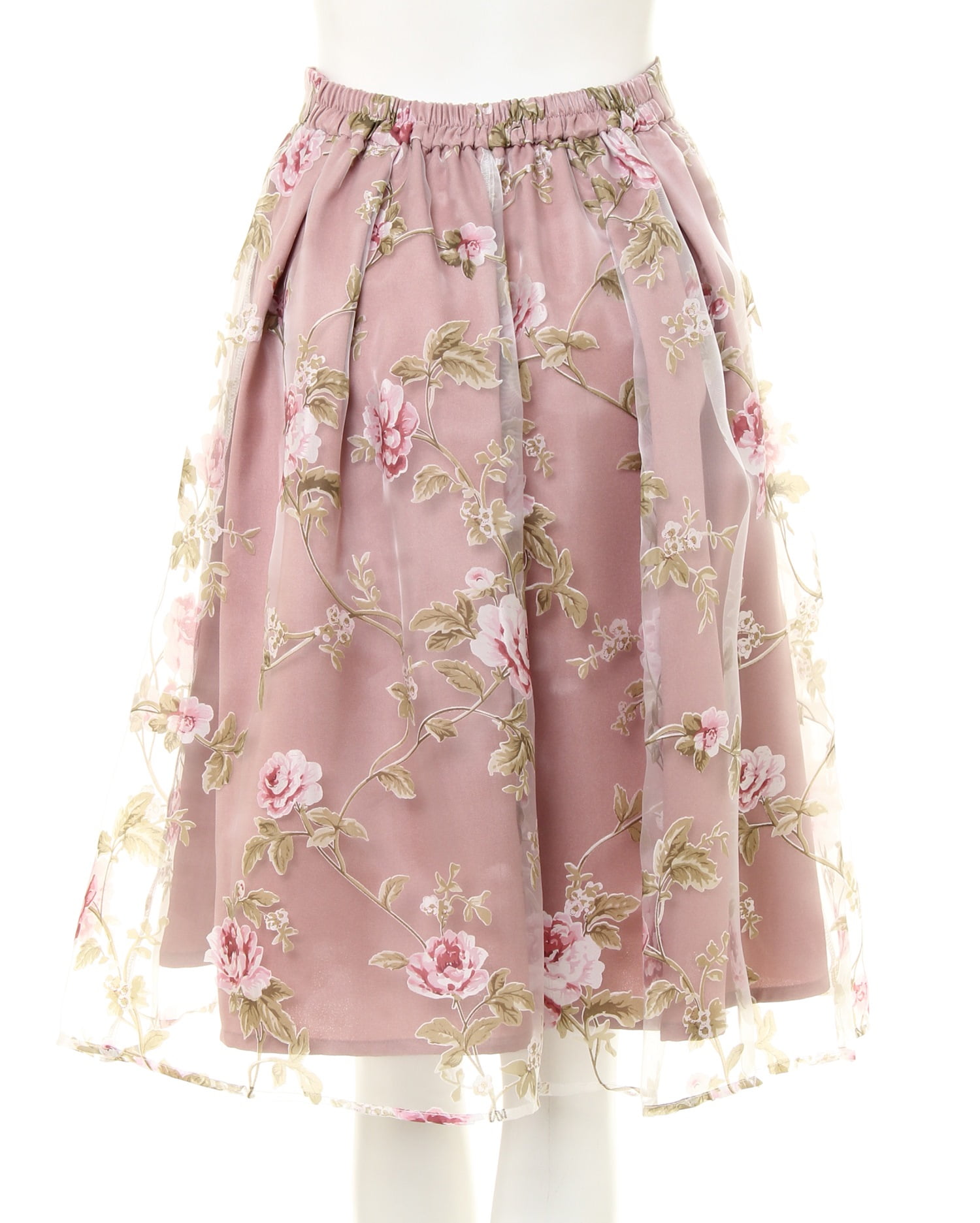 オーガンジー花柄／ミディスカート｜allamanda(アラマンダ) 公式通販