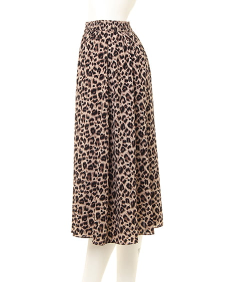INGNI(イング) ヒョウ柄ロングスカート ベージュ