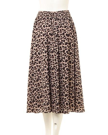 INGNI(イング) ヒョウ柄ロングスカート ベージュ