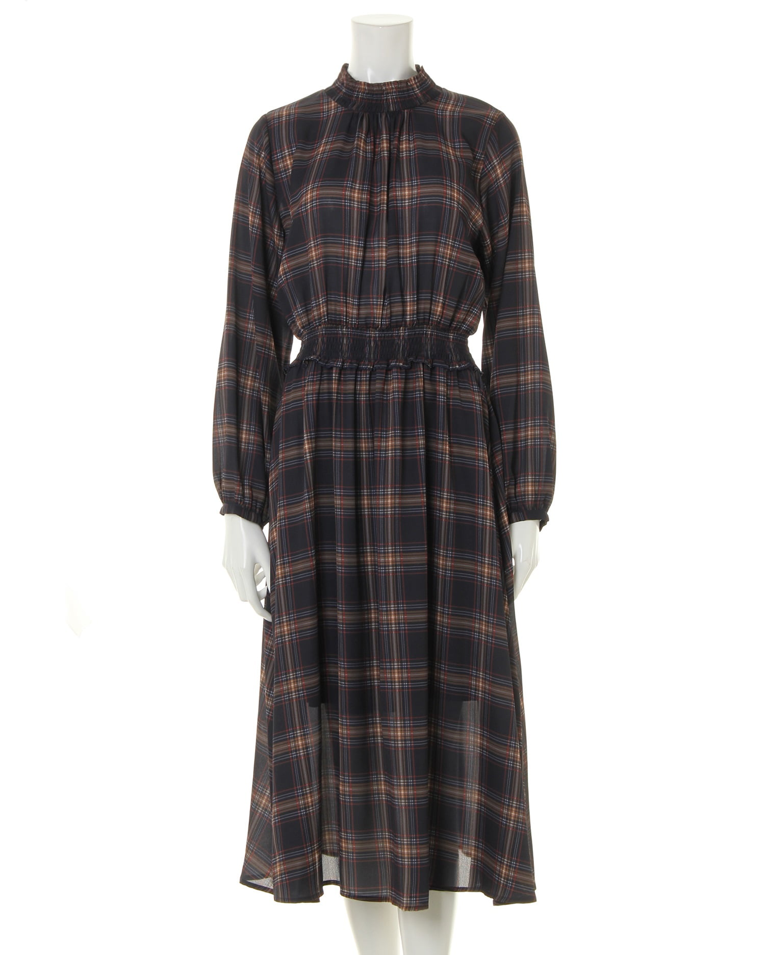 ハイネック／チェック柄マキシワンピース｜allamanda(アラマンダ) 公式