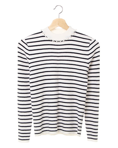 INGNI(イング) 装飾付ハイネックトップス ｵﾌﾎﾜｲﾄ/ｺﾝ