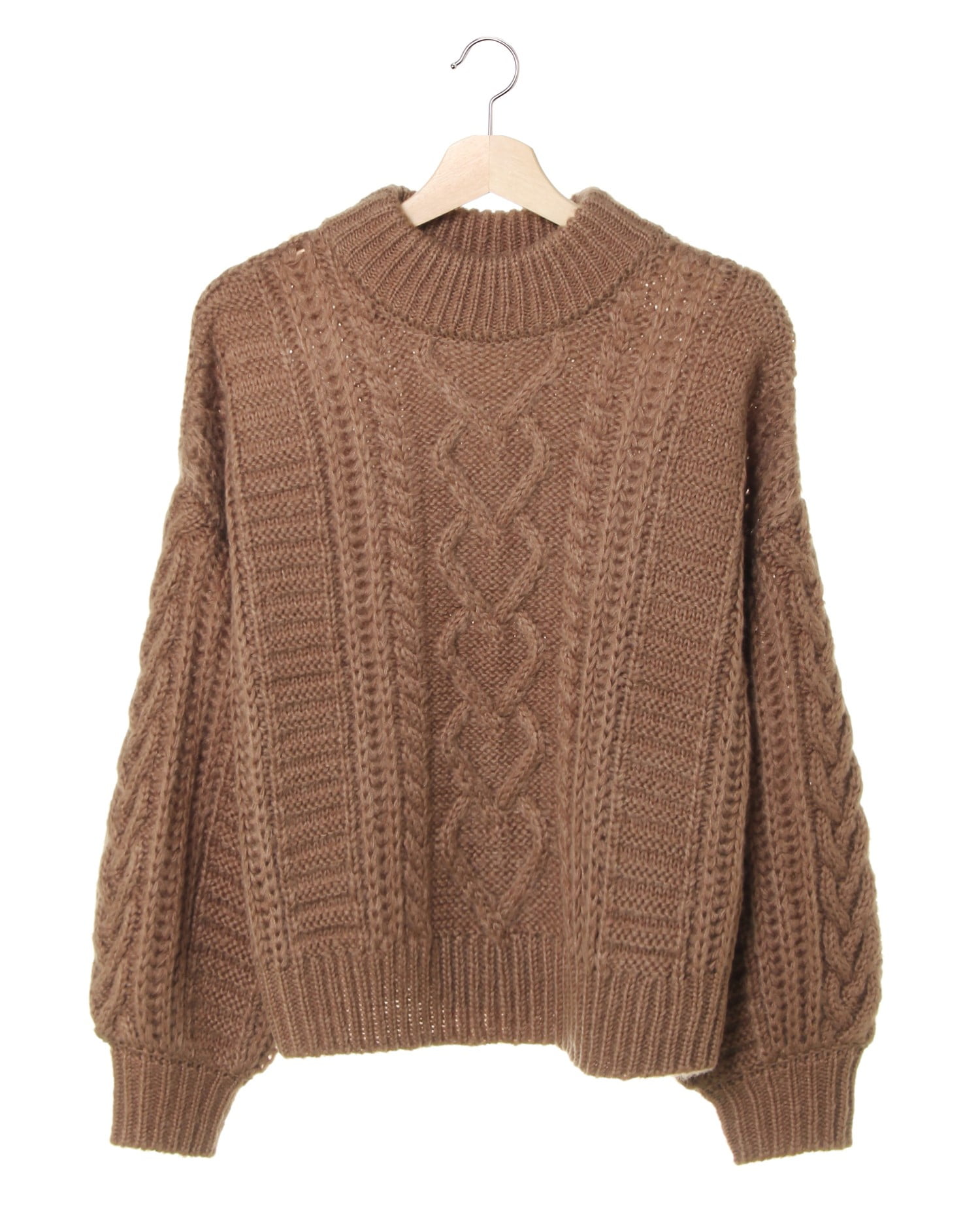 ボウバリ風モックネックケーブルニット｜allamanda(アラマンダ) 公式