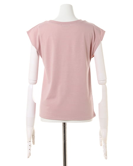 INGNI（イング） フレンチスリーブ胸ロゴTシャツ ﾋﾟﾝｸ