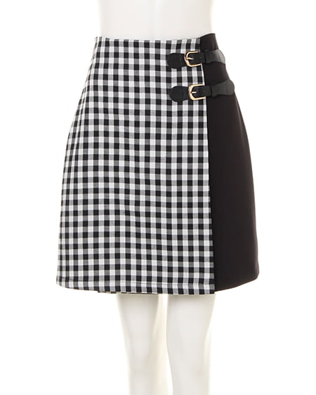 INGNI(イング) サイドベルト台形スカート／Ｂ ｸﾛ/ｷﾞﾝｶﾞﾑ