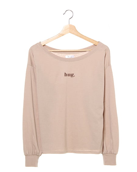 HUGロゴフロッキーロングTシャツ