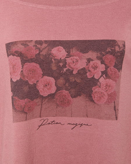 INGNI（イング） 転写ロングTシャツ ｽﾓｰｸﾋﾟﾝｸ
