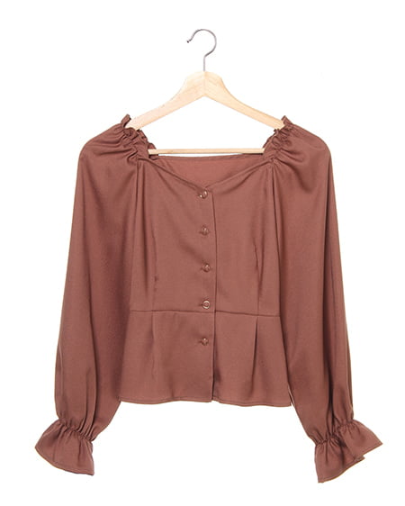 BACKリボンペプラムトップス