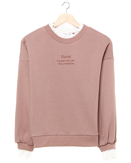 起毛スウェットレース出しチビロゴトップス