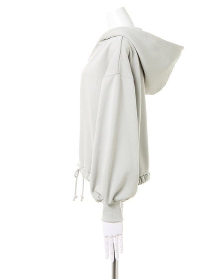 INGNI（イング） Vネック裾ドロストパーカー ﾐﾝﾄｸﾞﾘｰﾝ