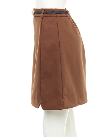 INGNI（イング） 無地ベルト付き台形スカート ﾌﾞﾗｳﾝ