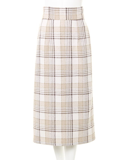 BACKレースUP／チェック柄ナロースカート