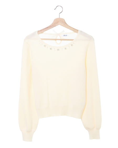 装飾ハイゲージニット