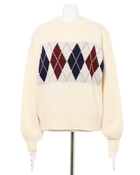 INGNI（イング） モックネックアーガイル／ニット ｱｲﾎﾞﾘｰ