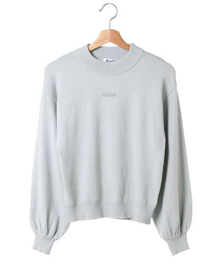 モックネックロゴニット