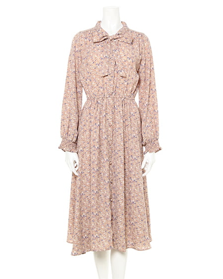 小花柄ギャザー／ワンピース