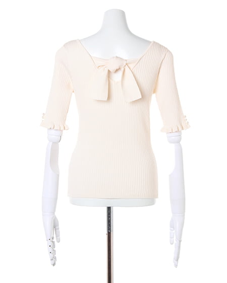 INGNI（イング） BACKリボンニット ｵﾌﾎﾜｲﾄ