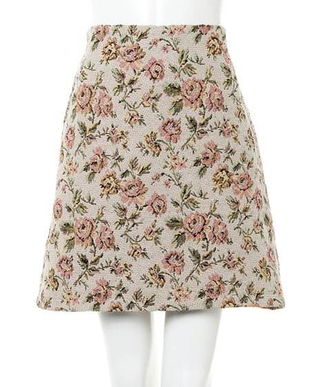 花柄ゴブラン台形スカート