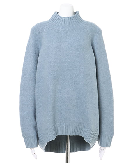 INGNI(イング) モチモチモックネックチュニックニット スモークサックス