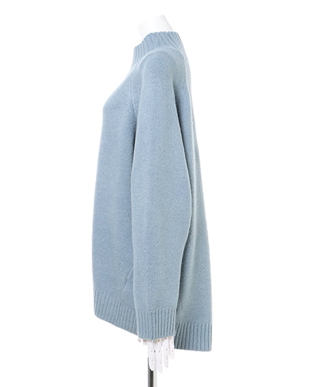 INGNI(イング) モチモチモックネックチュニックニット スモークサックス