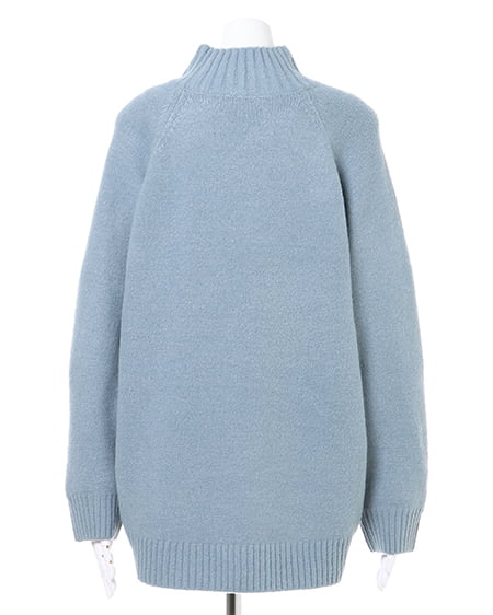 INGNI(イング) モチモチモックネックチュニックニット スモークサックス