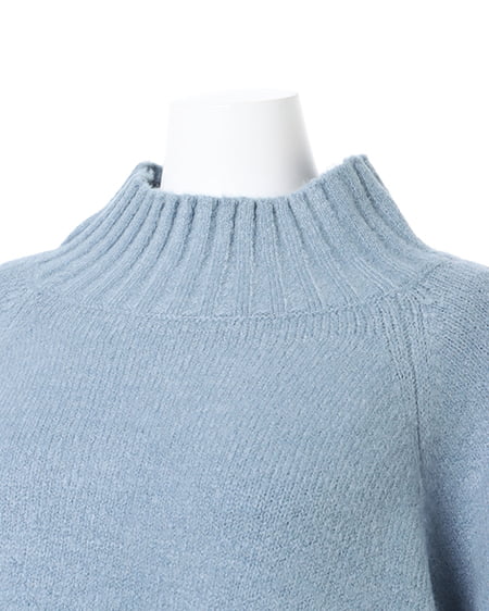 INGNI(イング) モチモチモックネックチュニックニット スモークサックス