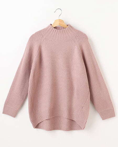 INGNI(イング) モチモチモックネックチュニックニット ｽﾓｰｸﾋﾟﾝｸ