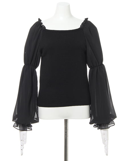 INGNI（イング） 袖コンシャス異素材ニット ｸﾛ