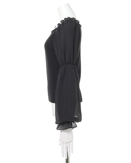 INGNI（イング） 袖コンシャス異素材ニット ｸﾛ