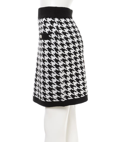 INGNI(イング) チドリ柄/スカート クロ/アイボリー