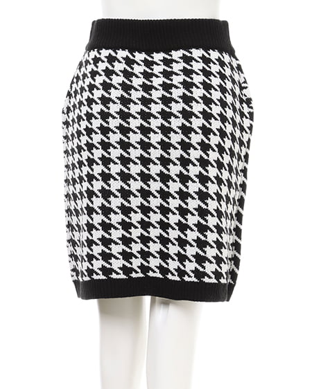 INGNI(イング) チドリ柄/スカート クロ/アイボリー