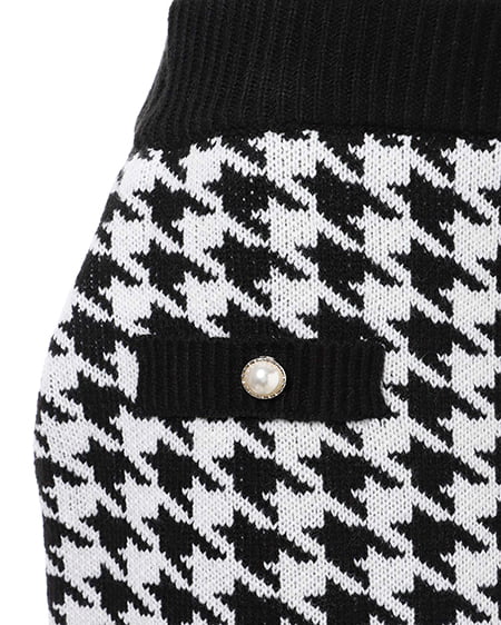 INGNI(イング) チドリ柄/スカート クロ/アイボリー