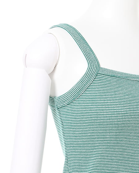 INGNI(イング) スクエアタンク オフホワイト/グリーン