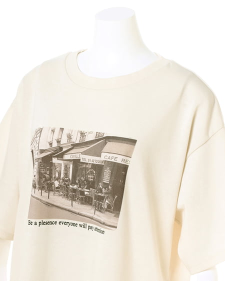 INGNI（イング） モノトーン転写Tシャツ ｻﾝﾄﾞﾍﾞｰｼﾞｭ