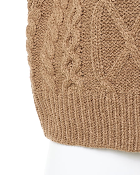 INGNI(イング) パッチワークケーブルニット モカ