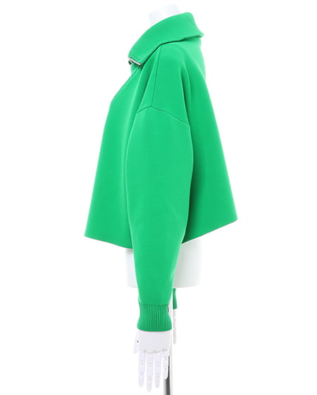 INGNI(イング) ハーフZIPショート丈プルオーバー グリーン