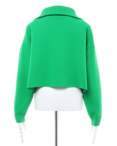 INGNI(イング) ハーフZIPショート丈プルオーバー グリーン