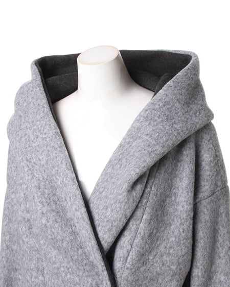 INGNI（イング） L90フーデットコートxVネックニット／SET ｸﾞﾚｰ/ｵﾌﾎﾜｲﾄ