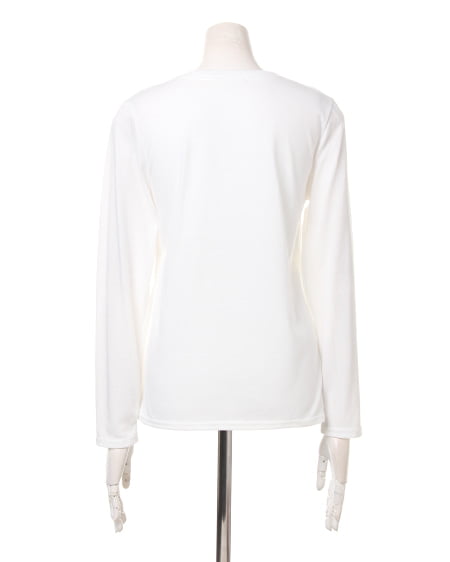 INGNI（イング） 中綿リブコートxロンTシャツ／SET ﾁｬｺｰﾙｸﾞﾚｰ/ｵﾌﾎﾜｲﾄ