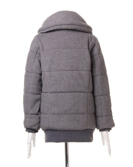 INGNI（イング） 中綿リブコートxロンTシャツ／SET ﾁｬｺｰﾙｸﾞﾚｰ/ｵﾌﾎﾜｲﾄ