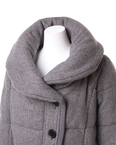 INGNI（イング） 中綿リブコートxロンTシャツ／SET ﾁｬｺｰﾙｸﾞﾚｰ/ｵﾌﾎﾜｲﾄ