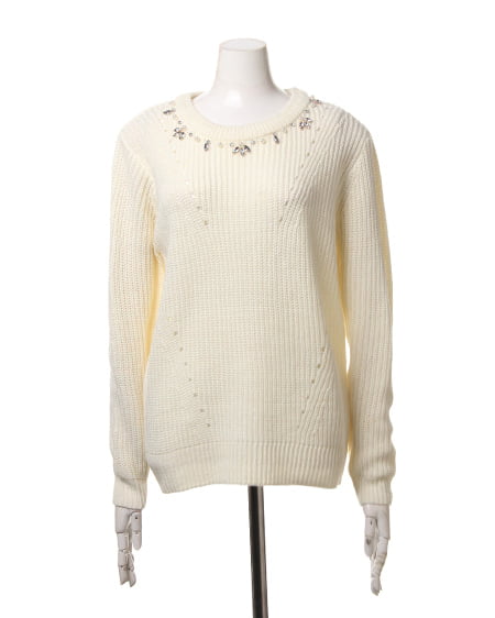 INGNI（イング） ムートンコートx装飾付畦ニット／SET ｷｬﾒﾙ/ｵﾌﾎﾜｲﾄ