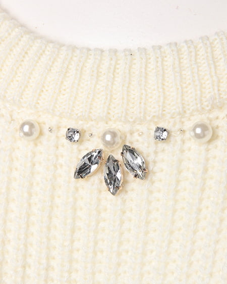 INGNI（イング） ムートンコートx装飾付畦ニット／SET ｷｬﾒﾙ/ｵﾌﾎﾜｲﾄ