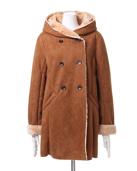 INGNI（イング） ムートンコートx装飾付畦ニット／SET ｷｬﾒﾙ/ｵﾌﾎﾜｲﾄ