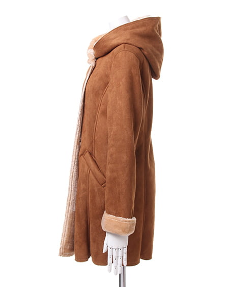 INGNI（イング） ムートンコートx装飾付畦ニット／SET ｷｬﾒﾙ/ｵﾌﾎﾜｲﾄ