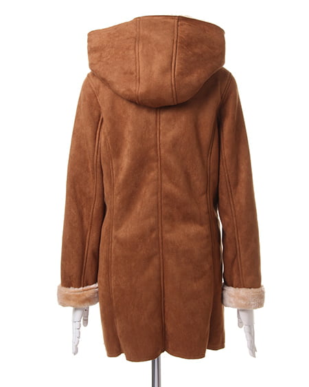 INGNI（イング） ムートンコートx装飾付畦ニット／SET ｷｬﾒﾙ/ｵﾌﾎﾜｲﾄ