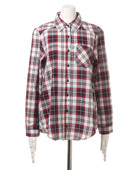 INGNI(イング) チェック柄シャツ+柄ロゴTシャツ/SET オフホワイト/アメリカ