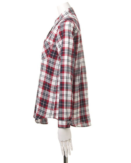 INGNI(イング) チェック柄シャツ+柄ロゴTシャツ/SET オフホワイト/アメリカ