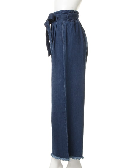 INGNI（イング） リーフ柄オフショル＋サッシュ付パンツ／SET ｵﾌﾎﾜｲﾄ